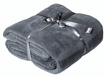 Brandsseller Kuscheldecke Microfaser Tagesdecke - Größe: 150 x 200 cm - Farbe: Anthrazit/Grau