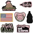 Maiteenly 6 Pcs Daddy Tactical Patches Hook and Loop Patch for Dad Tactical Patches Include Pacifier, Bottle, and Flag for Hats Coats Diaper Bags Father's Day Gift(Girl Daddy,Pink)