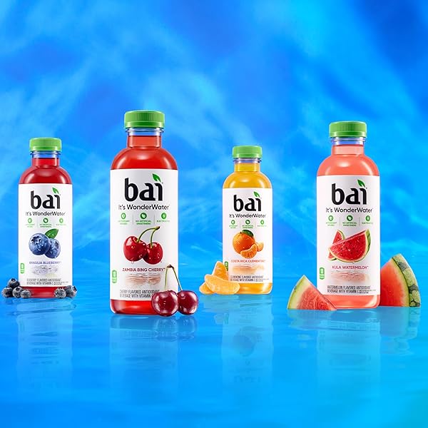 BAI ANTIOXIDANT INFUSED WATER BEVERAGE, KULA WATERMELON, WITH VITAMIN C AND NO ARTIFICIAL SWEETENERS, 18 FLUID OUNCE BOTTLE, 12 PACK