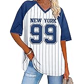 Baseball Graphic Shirts for Women Baseball Fan T-Shirts Baseballs Team Tee Game Day Outfits Casual Tops