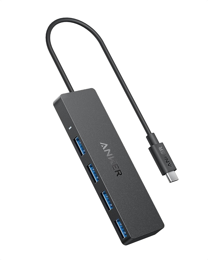Anker 4-Port USB 3.0 Hub 5Gbps USB-C OTG Ultra-Slim 20cm Cable for MacBook
