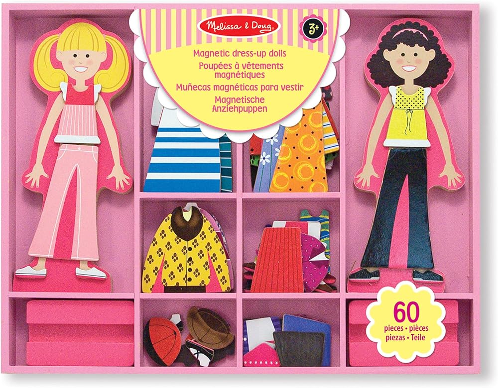 Melissa & Doug Magnetic Dress Up Dolls 3+ yrs Wooden Fashion Craft Toy Kids Ages