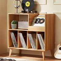 thumbnail image 2 of MAIYORIAT Record Player Stand - Vinyl Record Storage Cabinet With Sliding Door 2 of 14