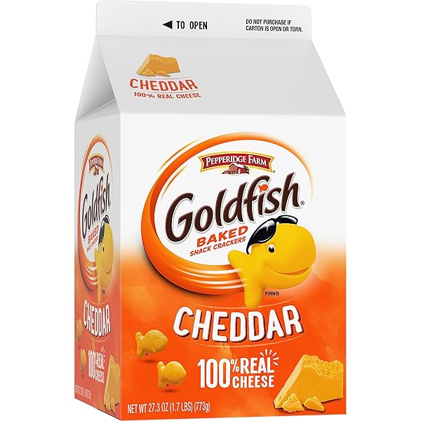 GOLDFISH CHEDDAR CHEESE CRACKERS, 27.3 OZ CARTON