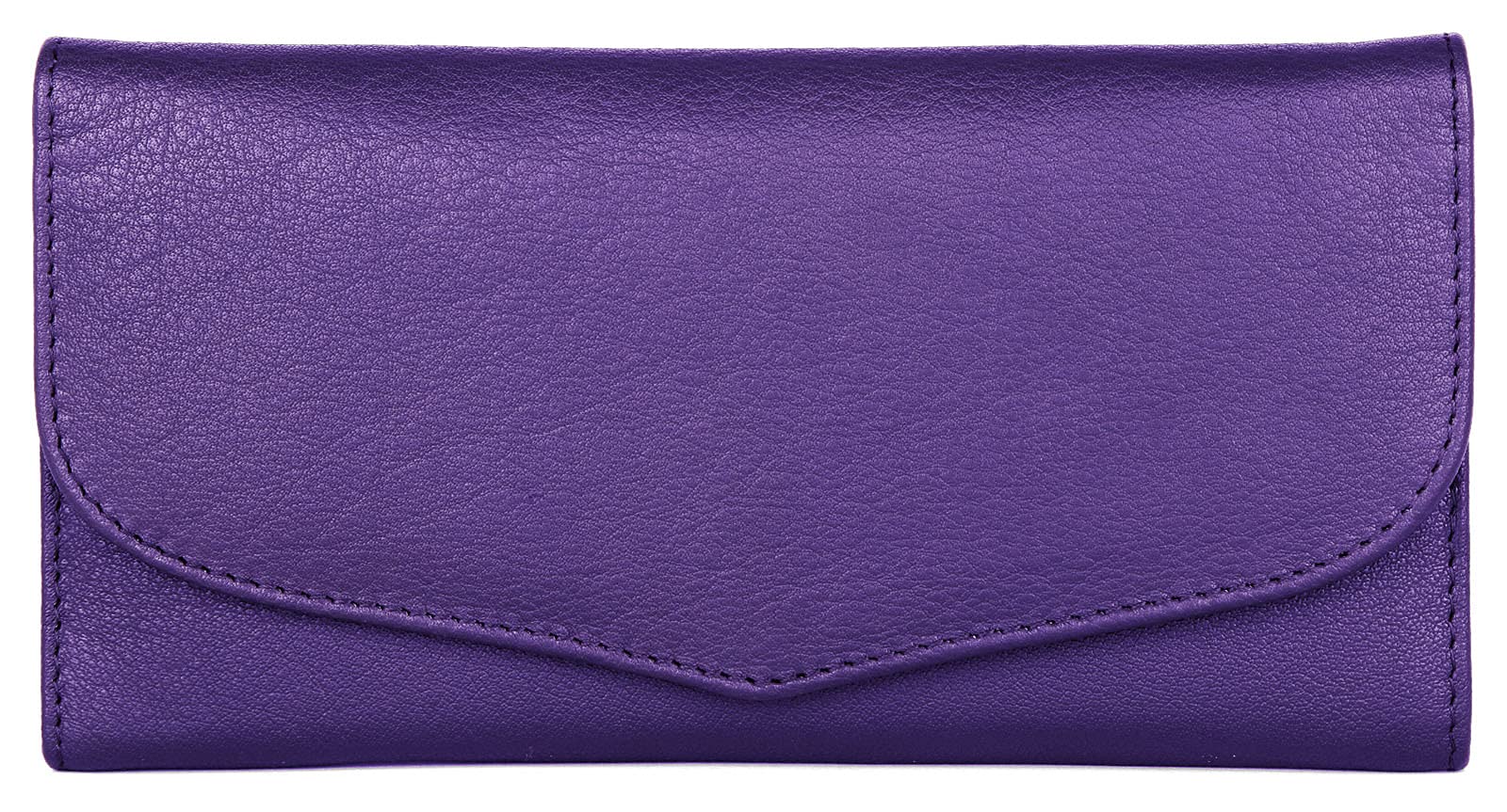 J. Wilson London Ladies RFID Safe Designer Soft Leather Purse Card Women Clutch Wallet with Zip Pocket Gift Boxed (Purple)