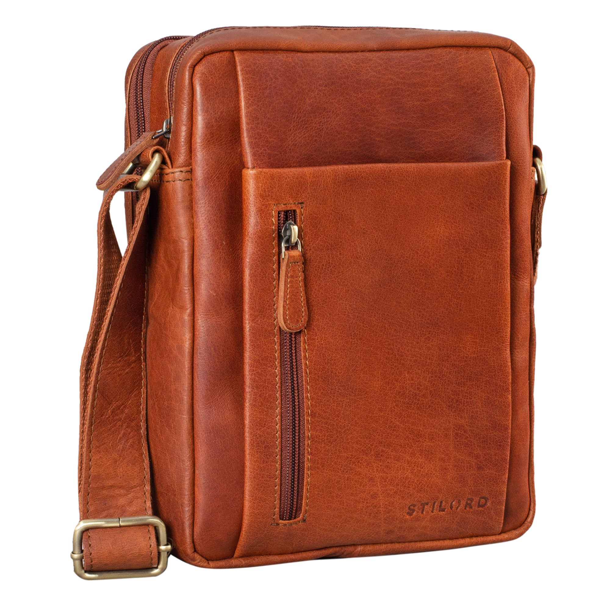 STILORD "Irving" Vintage Leather Bag Shoulder Cross Over Handbag Satcel for 10.1 Inch Tablet and iPad DIN A5 Small Messenger Bag Colour:maraska - Brown