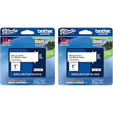 Brother Genuine P-Touch 2-Pack TZe-251 Laminated Tape, Black Print on White Standard Adhesive Laminated Tape for P-Touch Label Makers, Each Roll is 0.94"/24mm (1") Wide, 26.2 ft. (8M) Long