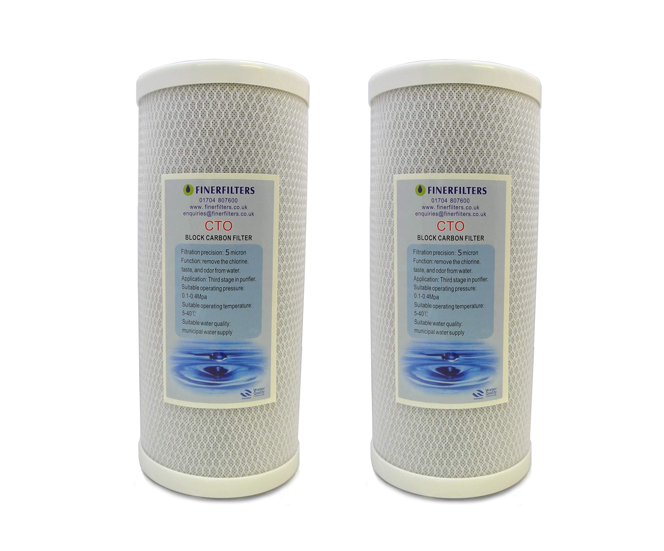 Finerfilters 10" Jumbo Coconut Carbon Block Water Filter 5 Micron (2)