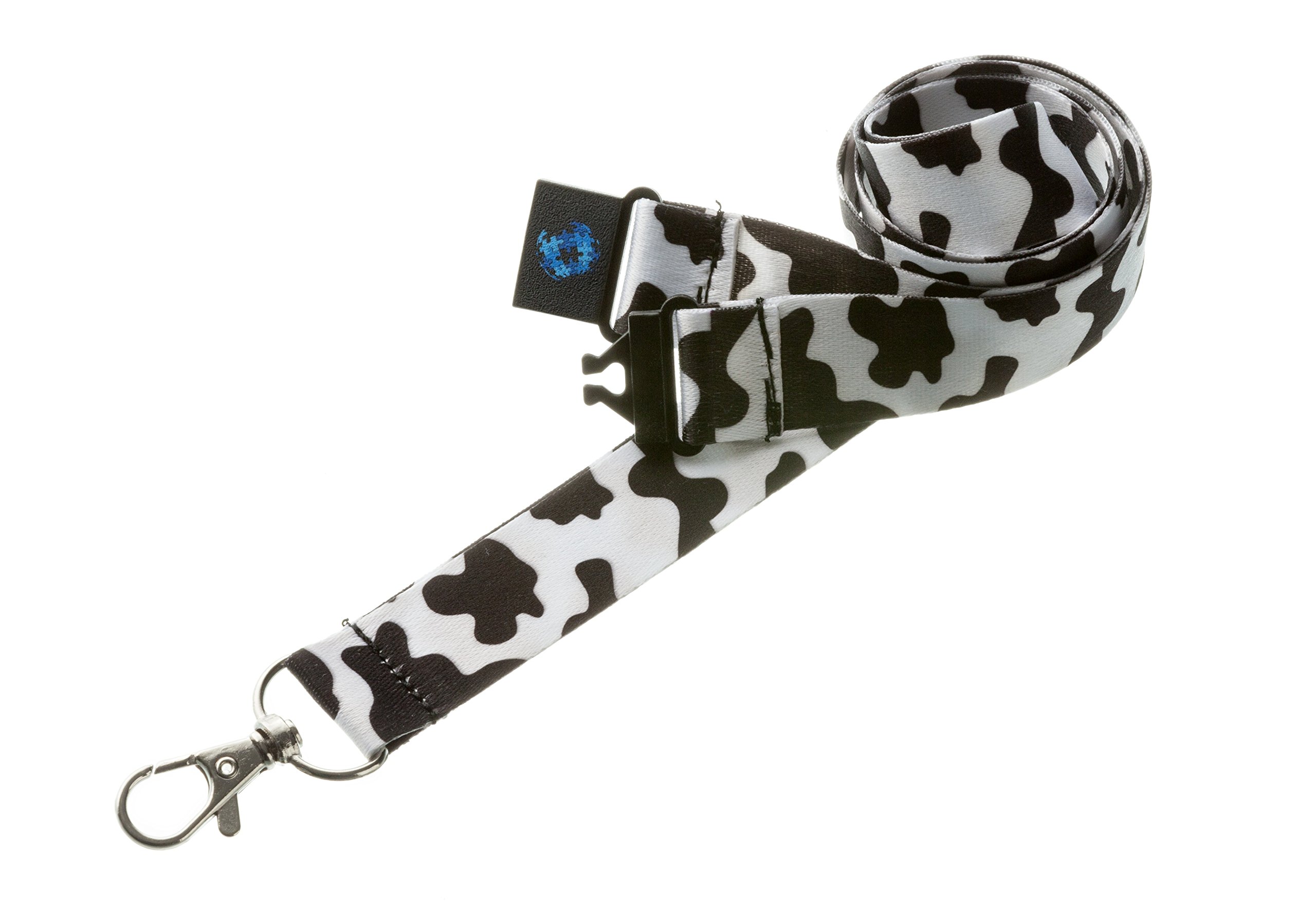 Safari/Animal Print Lanyard with Safety Breakaway - Cow