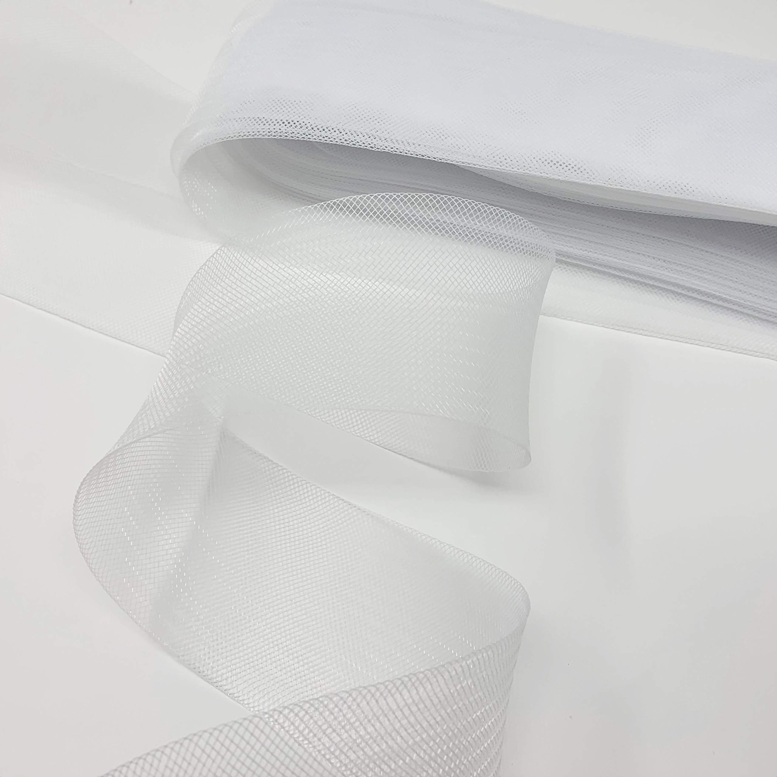 Top Trimming Polyester White Horsehair Braid, Selling Per Roll (3inch Wide)