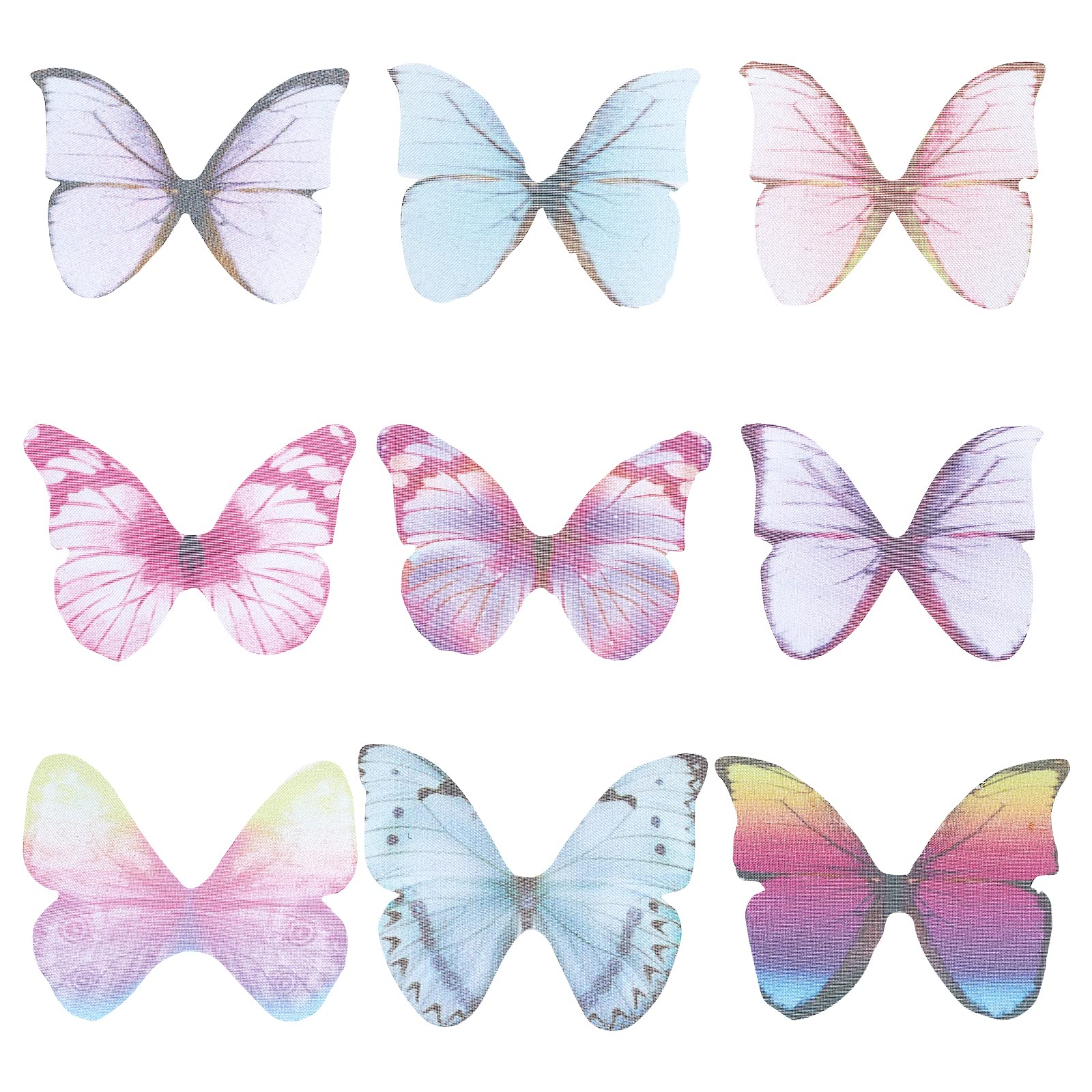 SUNNYCLUE 1 Box 180Pcs 9 Style Butterfly Earring Charms Butterfly Wings Charms Organza Butterflies Bulk Spring Fabric Decoration Wing for jewellery Making Adult DIY Dangle Earrings