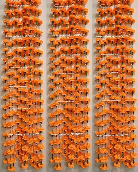 Buy Sphinx Artificial Marigold Flowers Garlands For Decoration 18