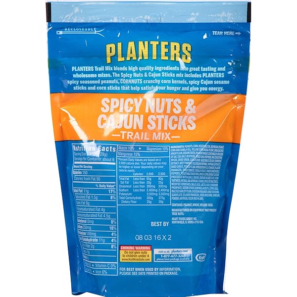 PLANTERS SPICY NUTS & CAJUN STICKS TRAIL MIX 6 OZ