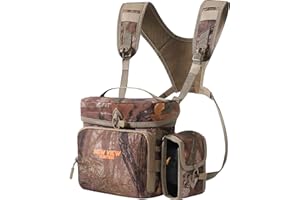 NEW VIEW Binocular Harness Chest Pack with Detachable Rangefinder Pouch,Adjustable Bino Harness&Rain Cover-Ideal for Hunting