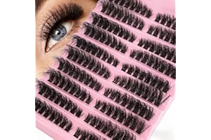 Eyelash Extension Kit, Wispy Lash Cluster Kit, Individual Lashes Kit with Bond and Seal, Tweezers, for Home Use (Black)