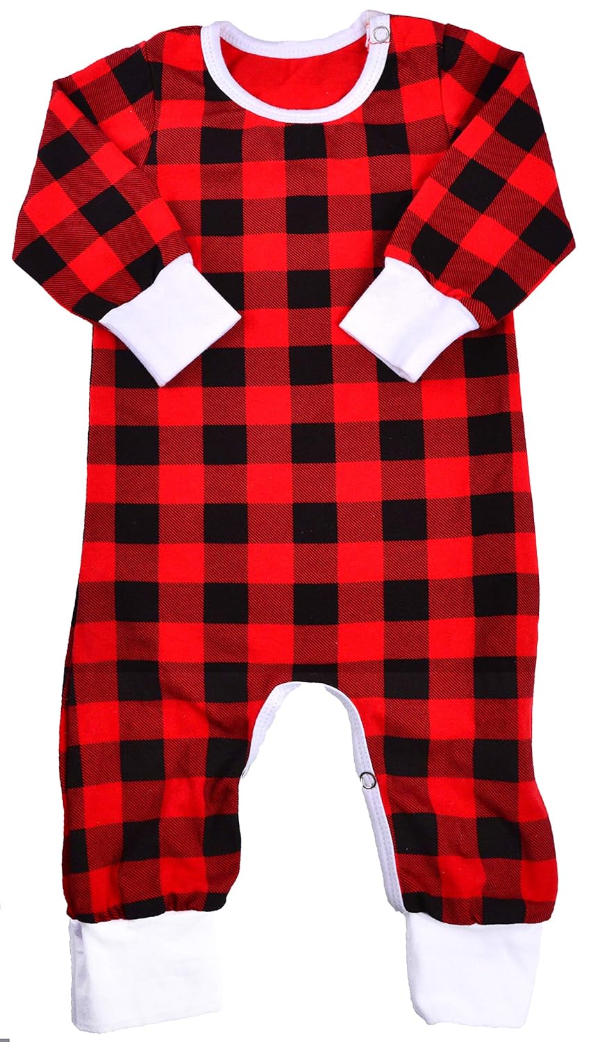 buffalo plaid baby pajamas