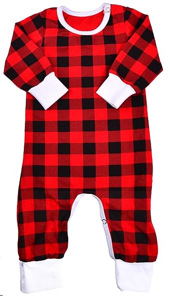 buffalo plaid newborn pajamas