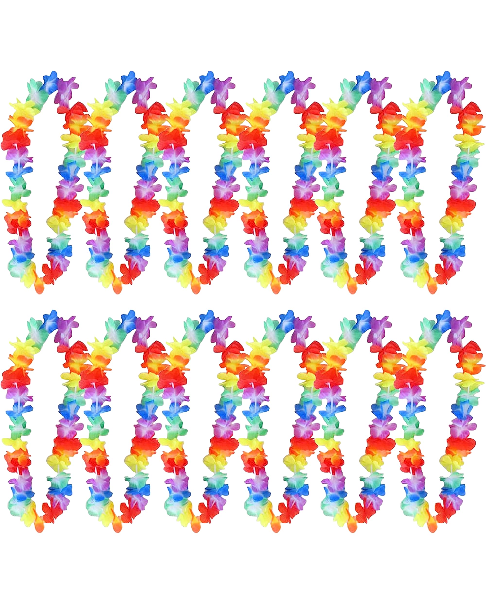 12pc Hawaiian Garland Flower Lei Necklace Hawaiian Tropic Flower Garlands for Adults for Hawaiian Fancy Dress, Hawaiian Party Decorations, Hawaiian Leis Tropical Party Decorations Hawaiian Decorations
