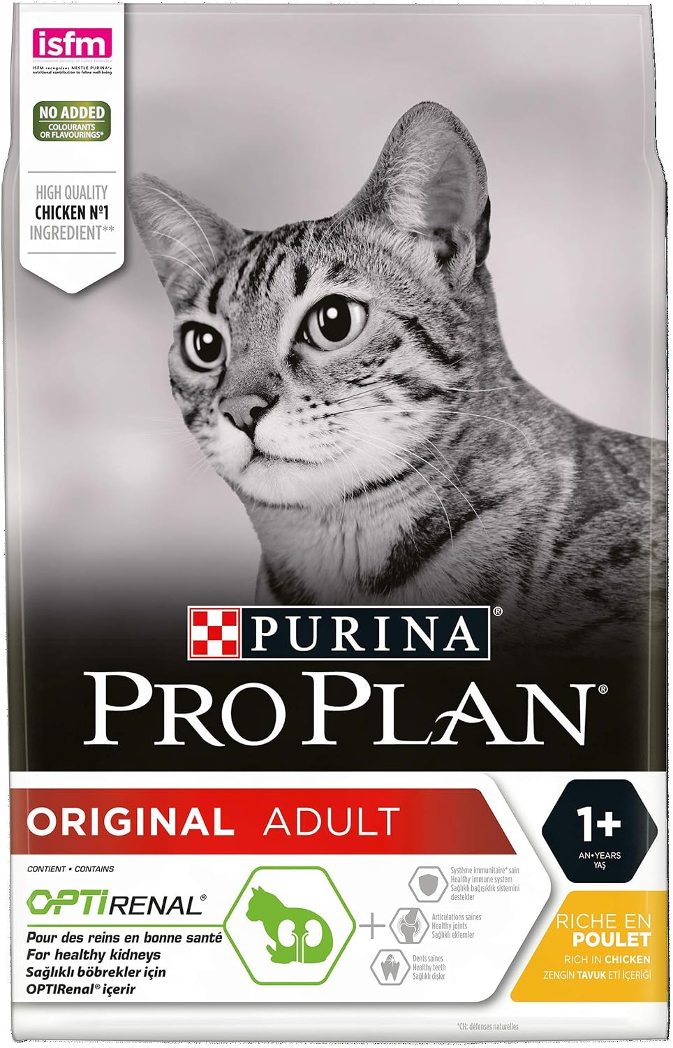 PRO PLAN Adult 1+ Renal Plus Chicken Dry Cat Food 3kg, red, 3 kg (Pack of 1)