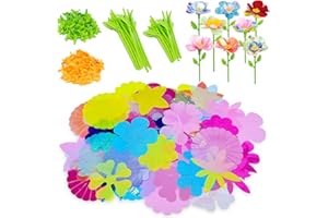 weirtoya Flower Bouquet Craft Kit Refill Set Making 28 Bouquets, DIY Arts and Crafts for Kids 4-6-8, Girls Toys 4-6-8 Flower Making Activity Toy Set for Toddler and Kids
