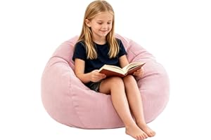 LPMOERA Bean Bag Chair Memory Foam Bean Bag Chairs for Kids/Teens with Filling Round Kids Bean Bag Chair for Living Room Bedr
