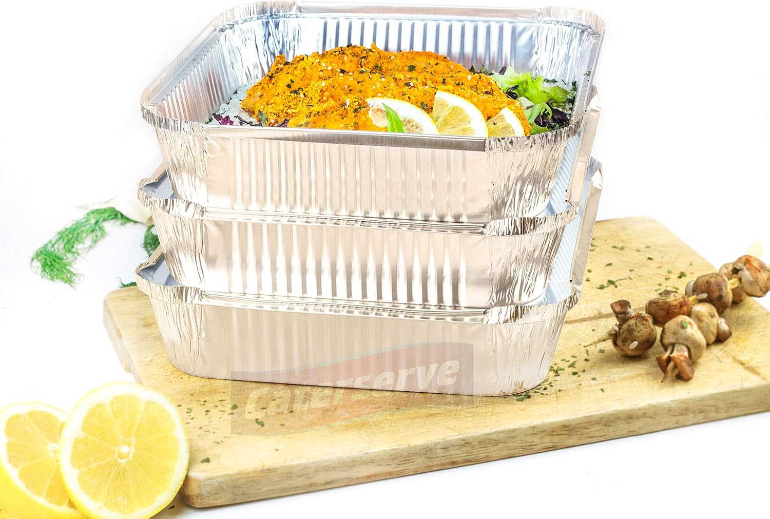 Aluminium Foil Trays with Lids, Large Tin Foil Containers for Roasting Baking, Broiling, Cooking, Food Storage and Freezing - Image 5