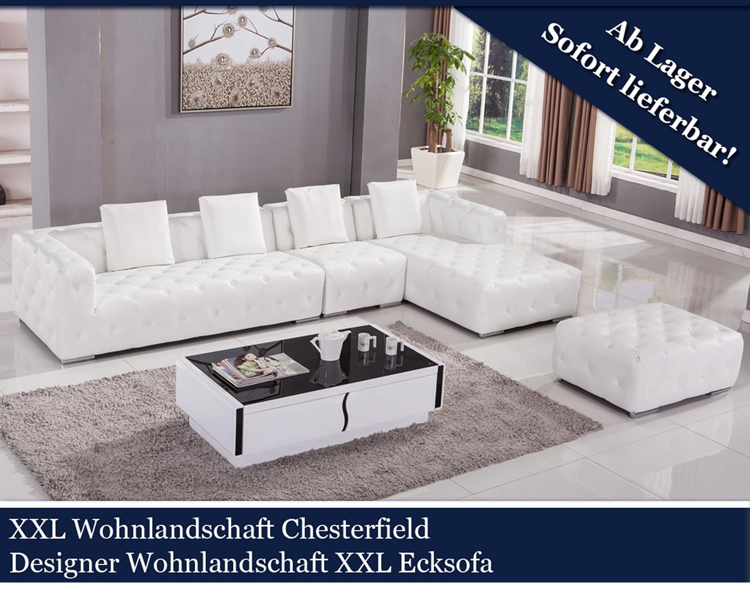 Modernes Rattan Sofa Matera Als Designer U Form Wohnlandschaft Xxl