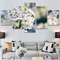 SIGNWIN 5 Panel Canvas Wall Art Modern Art Bohemian Bouquet Colorful Cool Floral Group Multicolor Photography Realism for Home Decorations Ready to Hang - 60
