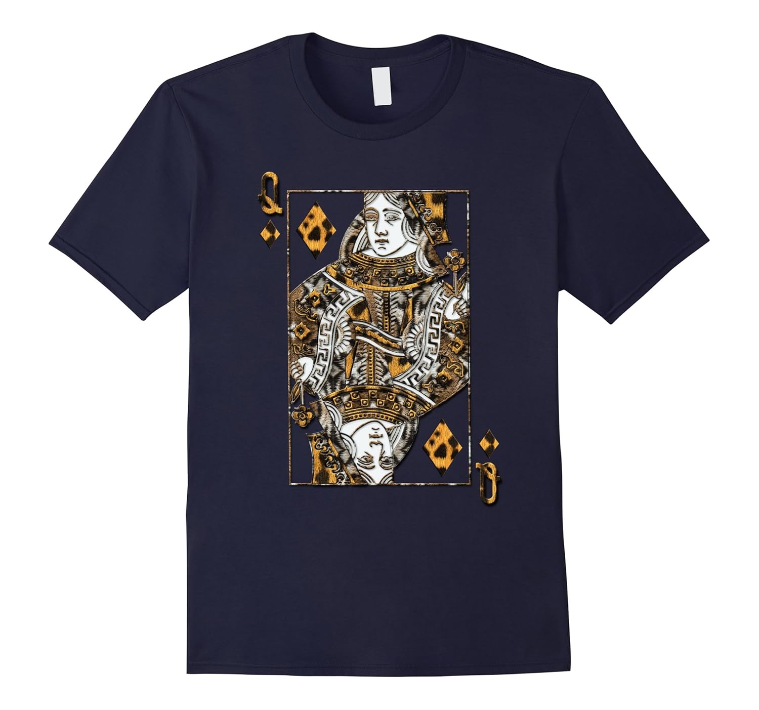 Queen of diamond playing card tee t shirt halloween costume-ANZ