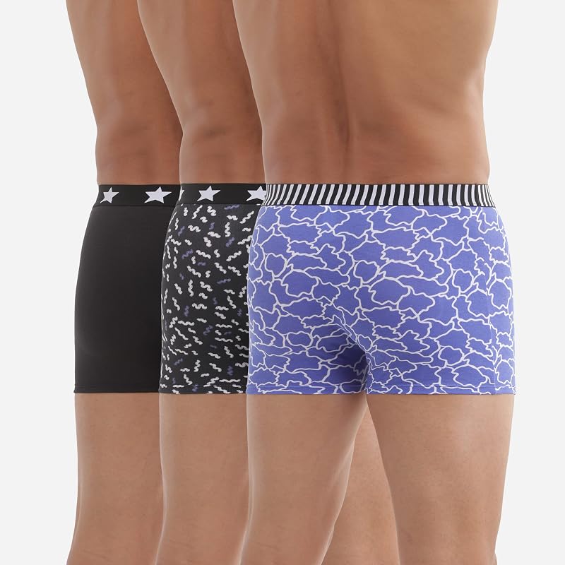 Conjunto de 3 boxers masculinos Cotton Stretch Dim Vibes X3, Multicoloridos, M