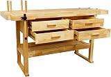 Sealey Woodworking Bench 4 Drawers Rubber Wood Tool Storage Vice AP1640 view 3