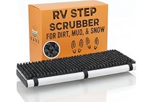 KANU GOODS TrailScrubber RV Step Covers for Trailer Steps & RV Stairs Safe for Pets | Bristle Boot Brush Scrubber Mat Cleans Off Trail Dirt, Mud & Snow From Shoes | Non-Slip Treads for Camper Step Covers
