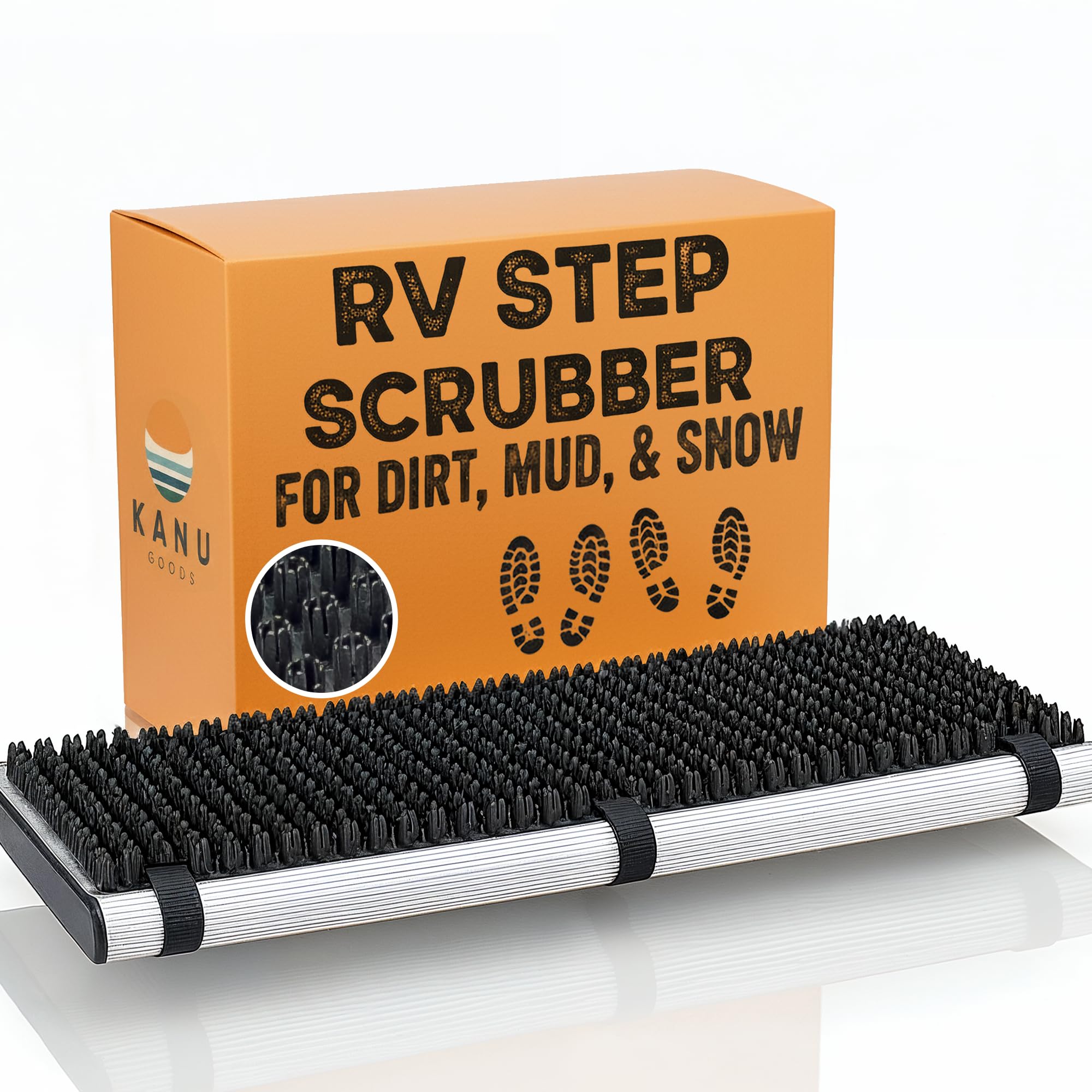 Photo 1 of KANU GOODS TrailScrubber RV Step Covers for RV Steps & Trailer Stairs | Bristle Boot Brush Scrubber Cleans Dirt, Mud & Snow from Shoes | Non-Slip Boot Cleaner for Camper Step Covers