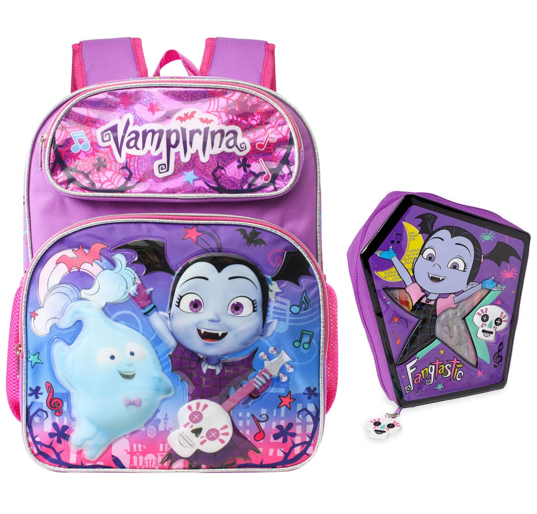 Disney Jr. Vampirina 16 in Backpack with Matching Stationery Set Travel