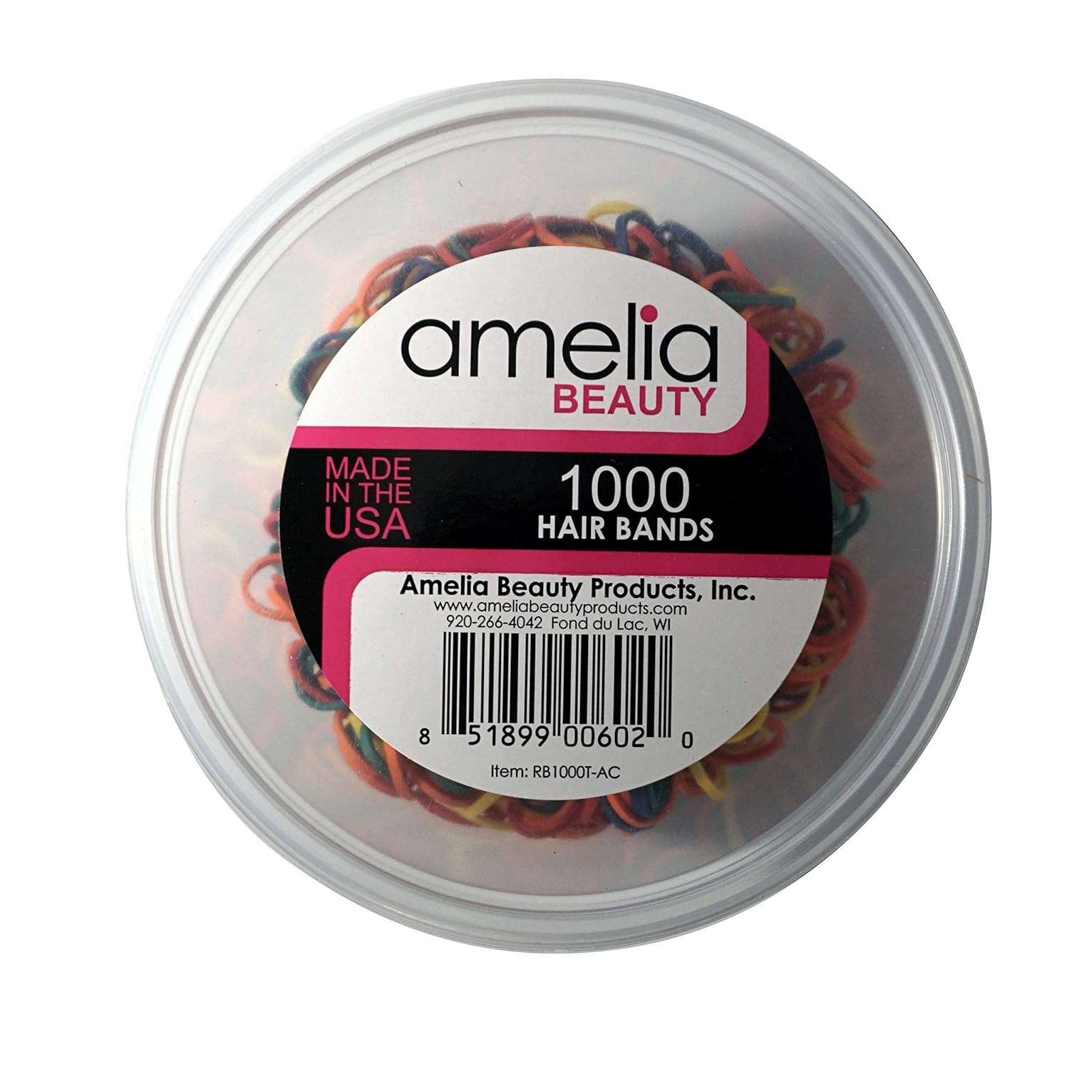 1000 Count Rubber Bands in Re-closable Container for Ponytails and Braids (Black): Beauty