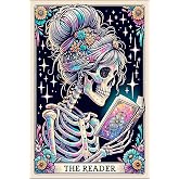 Skull Diamond Art Kits for Adults Round Diamond Painting 12x16 Inch | Book Skull Diamond Painting Kits for Beginners DIY 5D Full Drill Diamond Dots Crafts for Home Wall Decor Gifts