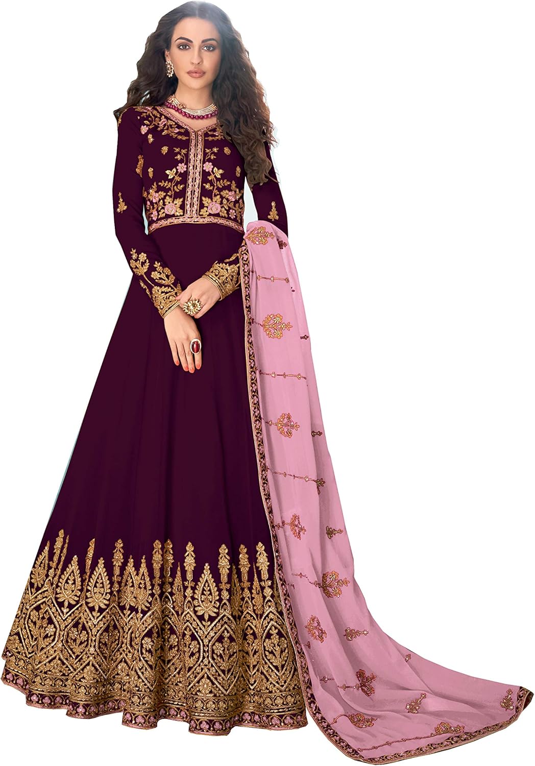 STELLACOUTURE Traje indio de Salwar Kameez bordado con Dupatta para