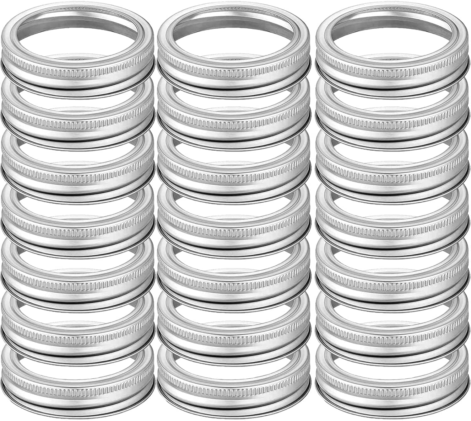 Photo 1 of 140 PCS Regular Mouth Canning Rings - Split-Type Seals, Bands for Mason Jar (140 PCS REGULAR MOUTH 70MM, Silver)