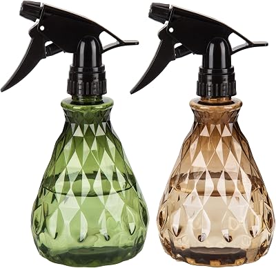 Vwoqiy 2 Pcs 500ml Empty Spray Bottles Adjustable Nozzle Refillable Green Brown