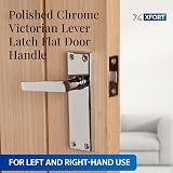 XFORT Polished Chrome Lever Latch Door Handle Victorian Flat Set 4 Pairs view 2