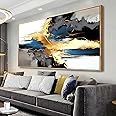 Wall Art Abstract Wall Art Prints Canvas Painting Black Yellow Blue Modern Large Artwork for Living Room Bedroom Office Home Decor 30"x60" with Framed