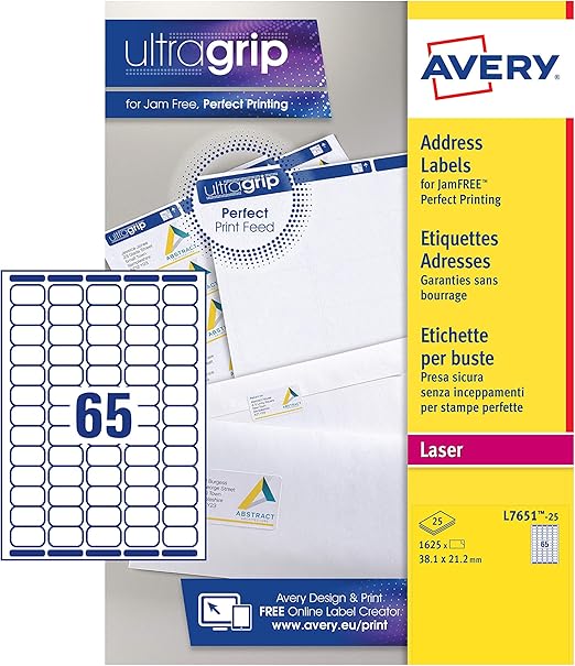 Avery Self Adhesive Mini Organising Return Address Labels, Laser