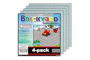 Brickyard Building Blocks Baseplates, Large Thick Base Plates for Building Bricks, for Activity Table or Displaying Toys