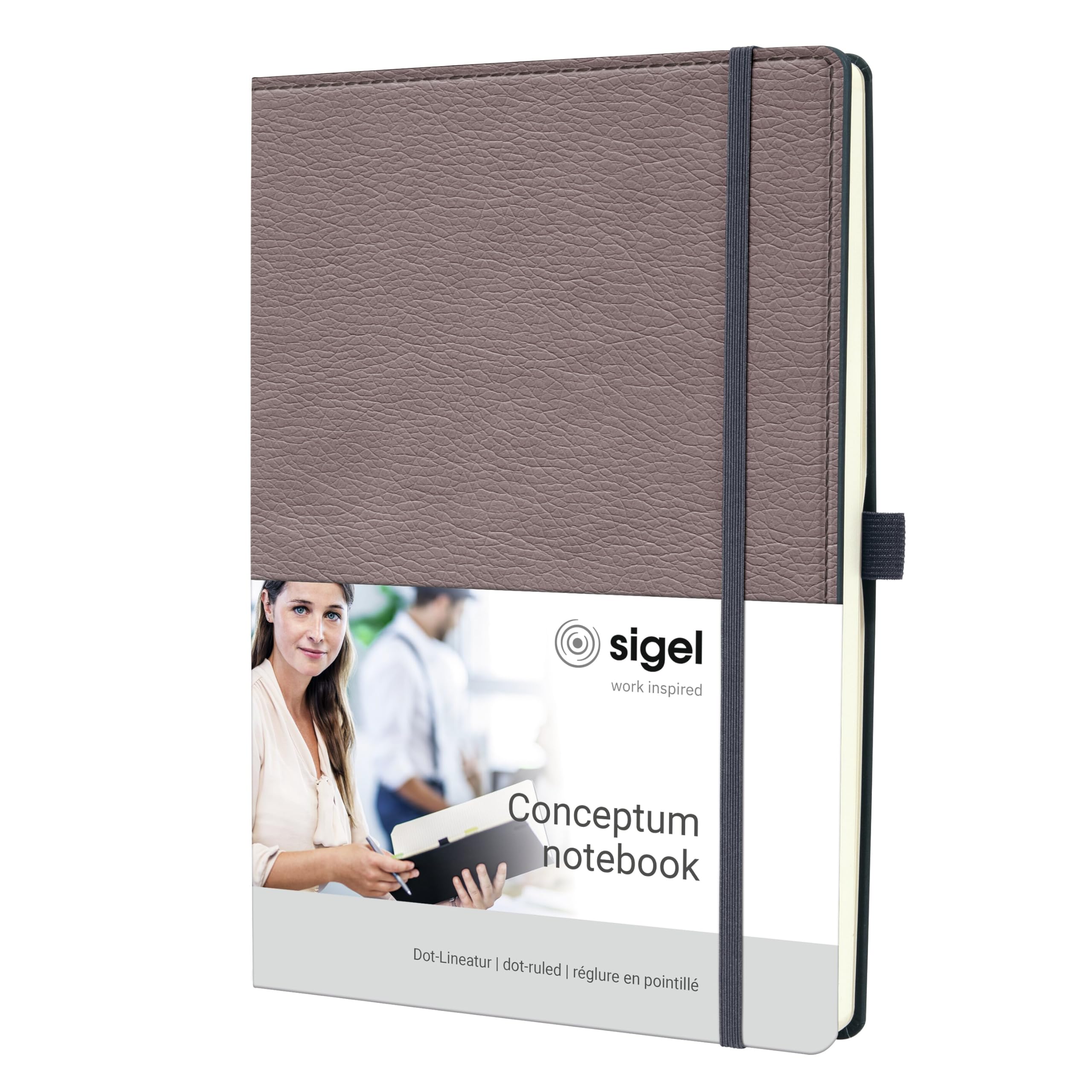 SIGEL CO690 Conceptum Notebook, design Casual, dotted (dot grid), approx. A4, taupe, hardcover, 194 pages