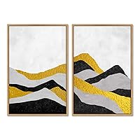 SIGNWIN 2 Piece Framed Canvas Wall Art Minimalism Abstract Style Canvas Prints Home Artwork Decoration for Living Room,Bedroom - 16