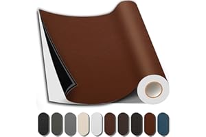 Shagoom Leather Repair Patch, 17X79 Inch Repair Patch Self Adhesive Waterproof, DIY Large Leather Patches for Couches, Furniture, Kitchen Cabinets, Wall （Light Brown, 17X79 Inch）