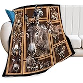 Donkey Throw Blanket - Funny Cozy Flannel Soft Warm Plush Lightweight Bedding for Girls & Boys, 50"X40"