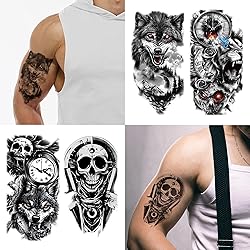Temporary Fake Arm Tattoos Stickers Sleeves Kit