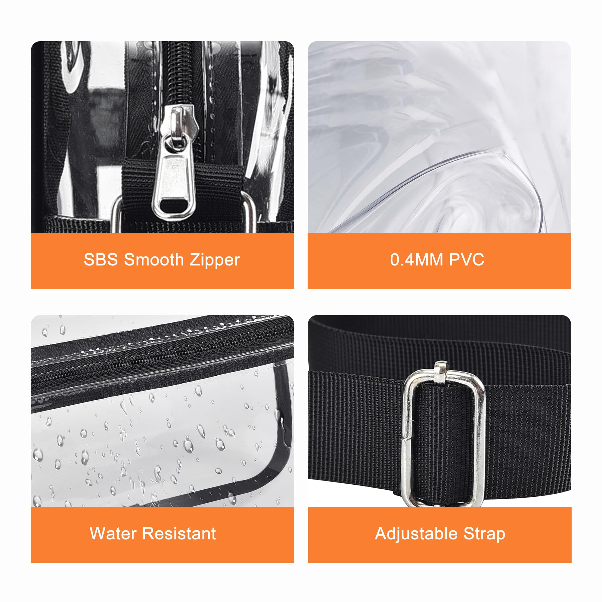 MAY TREE Clear Bag for Stadium Events Clear Messenger Bag Suitable for Concert Outfits and Sports Events