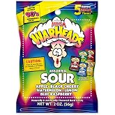 WARHEADS Extreme Sour Hard Candy Assorted Flavors 2 oz Portable Bag | Compact Package Is Convenient For Lunchboxes, Travel, Rewards Programs, Party Favors, And Personal Snack Storage